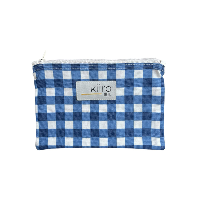 Blue Gingham Makeup Bag / Wallet