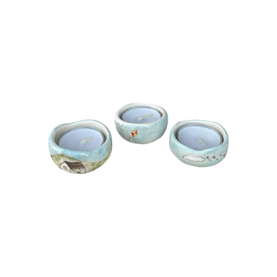 Fenced House Tealight Holder Set