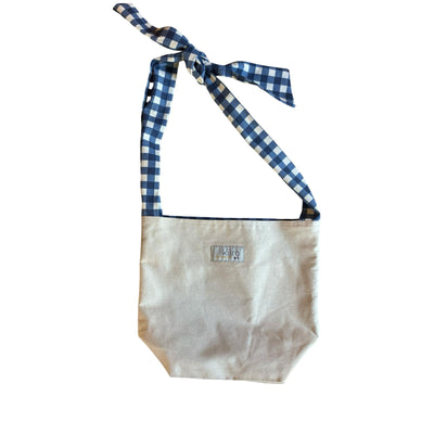 Blue Gingham Knotted Bag