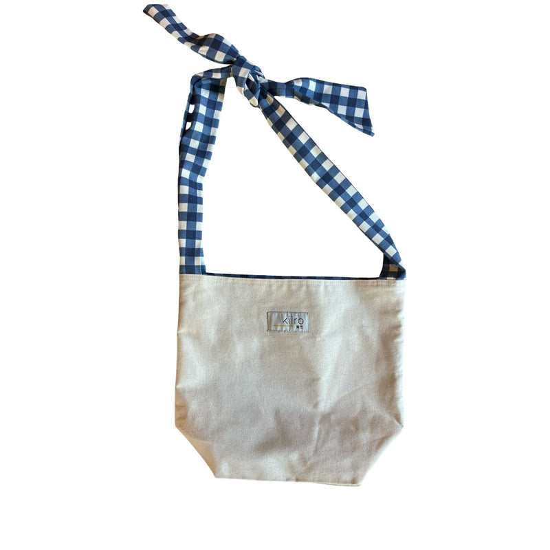 Blue Gingham Knotted Bag