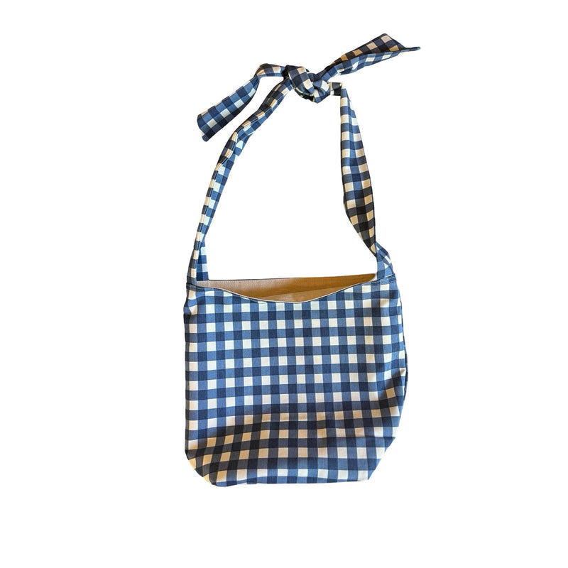 Blue Gingham Knotted Bag