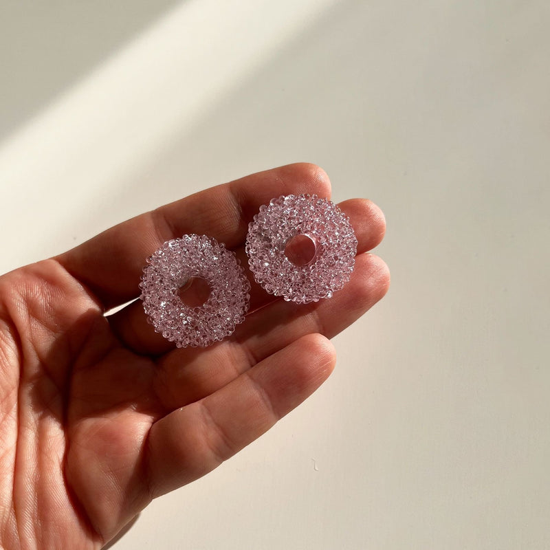 Loop Glass Earring Pink