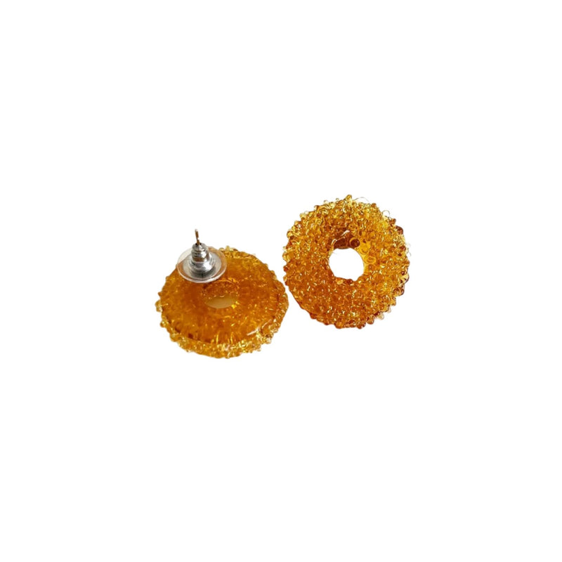 Loop Glass Earring Amber