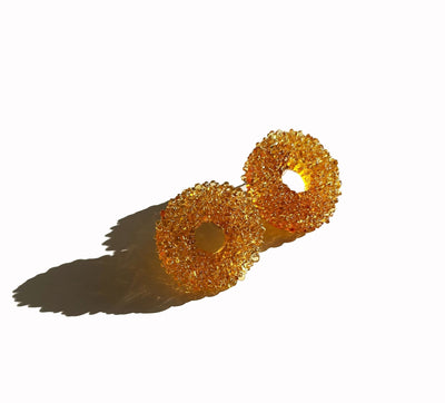 Loop Glass Earring Amber