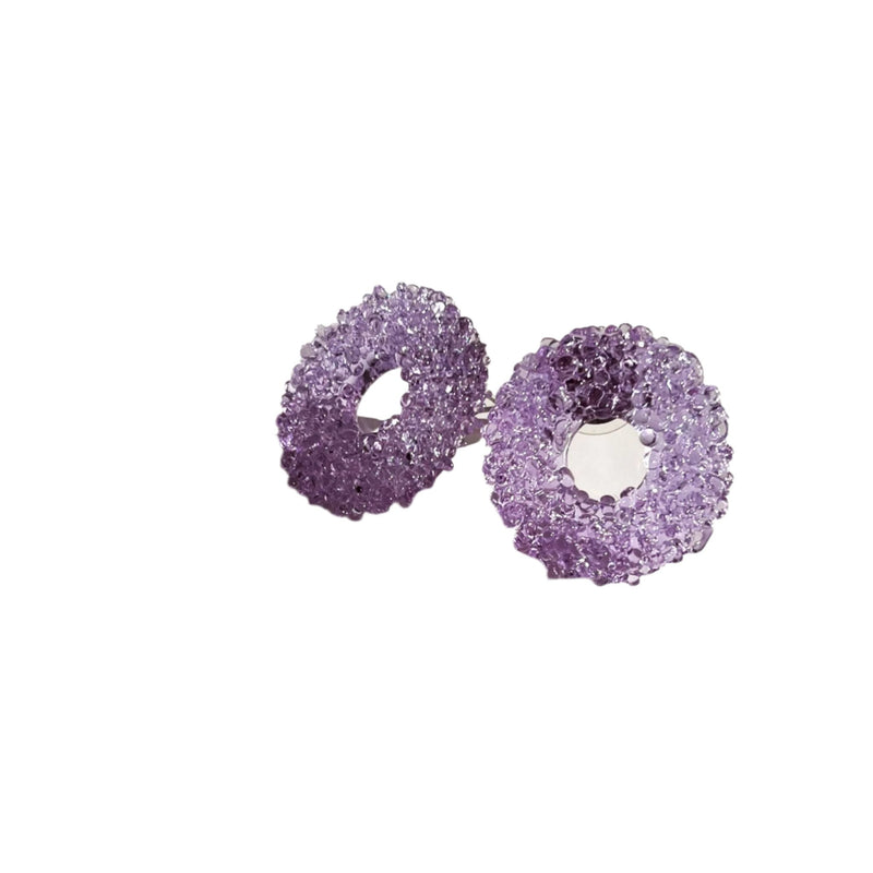 Loop Glass Earring Light Purple