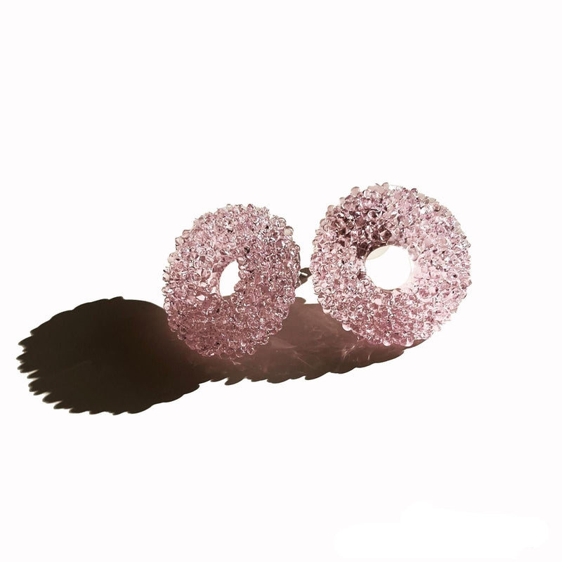 Loop Glass Earring Pink