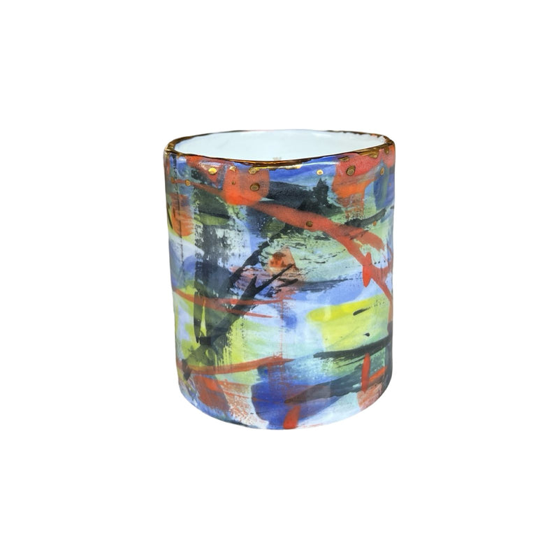 Ceramic Cup Candle - Poudre Linen