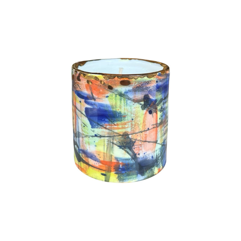 Ceramic Cup Candle - Poudre Linen