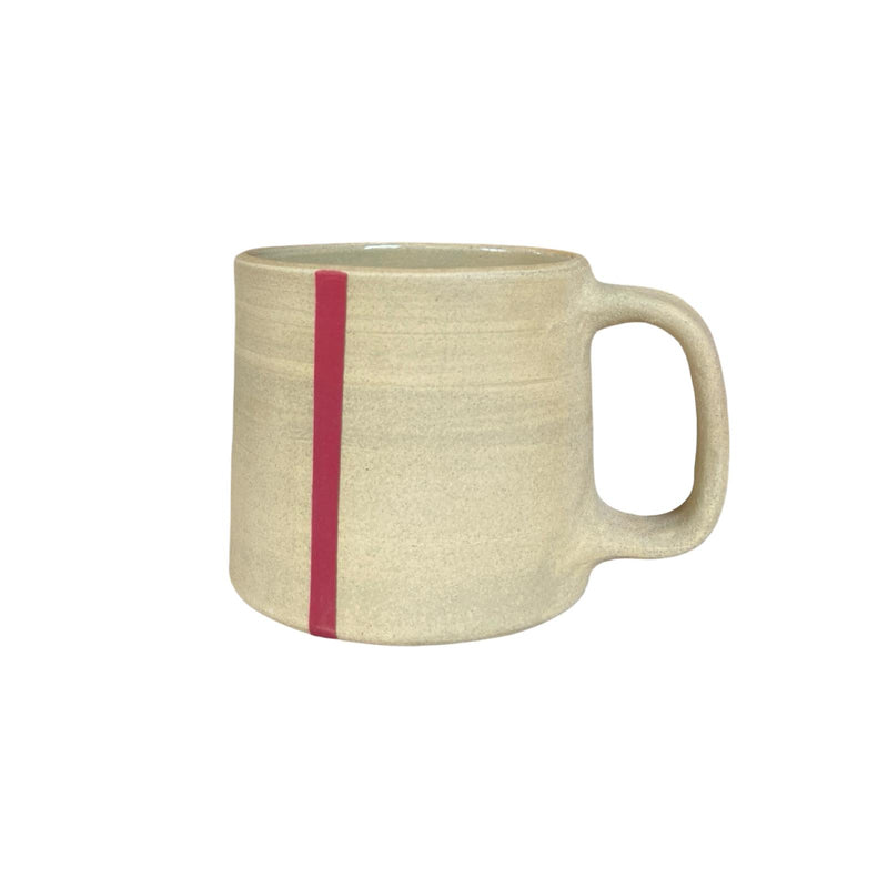 Red Striped Stoneware Mug