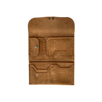 Taba Suede Leather Wallet - Leather Binding