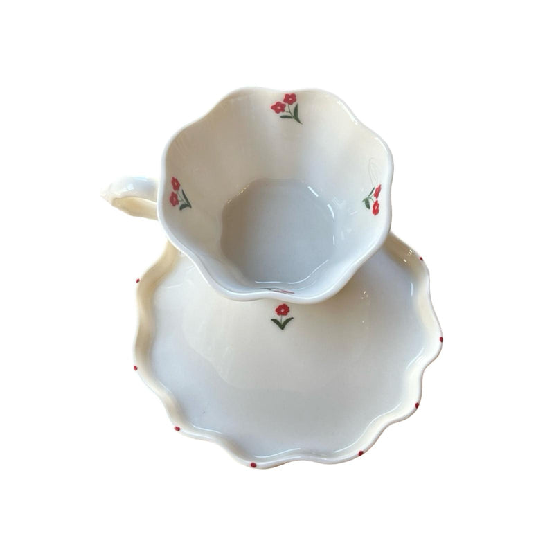 Fine Flower Floral Clover Coffee Cup Set