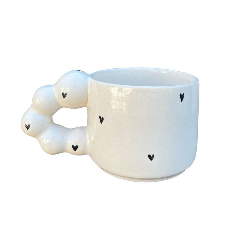 Tiny Heart Beaded Handle Mug