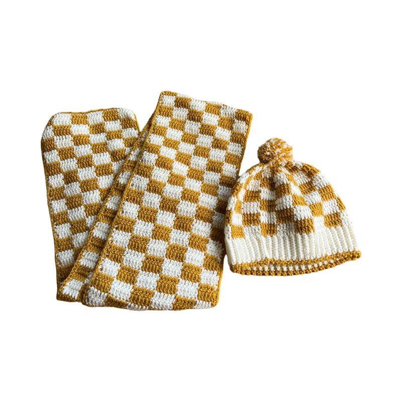 Mustard Weft & Beanie Set