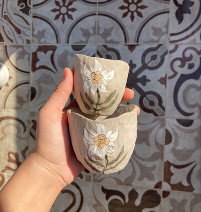 Flower Double Espresso Ceramic Cup