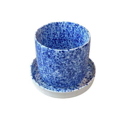 Stoneware Blue Dot Coffee Cup Set