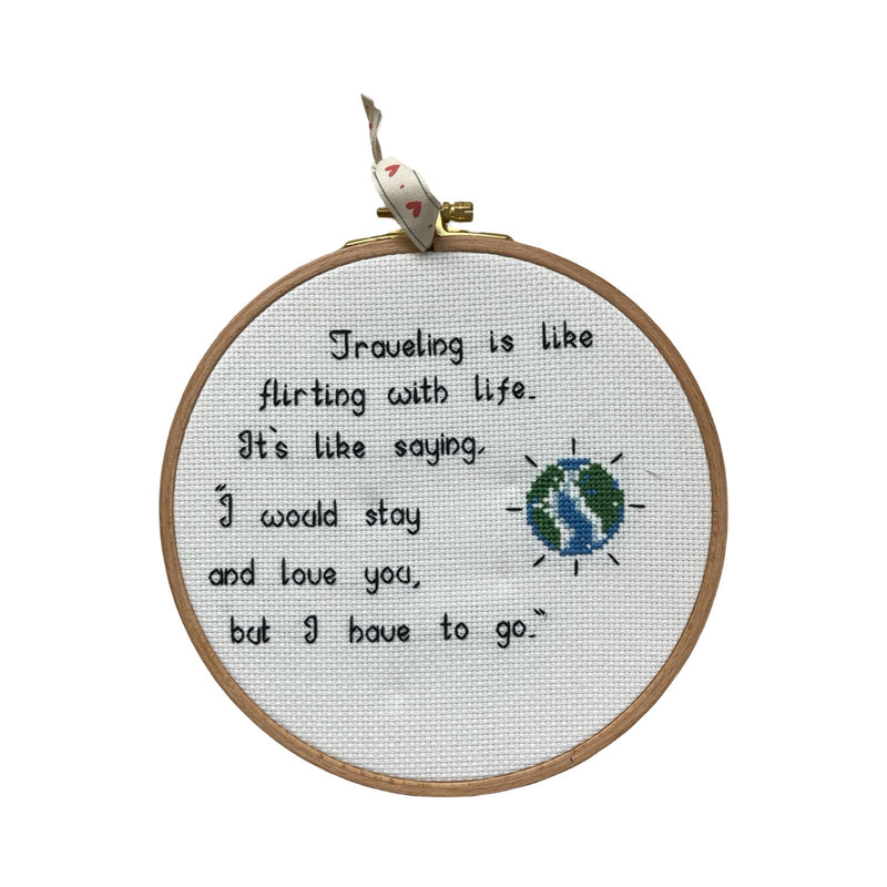 Traveling Embroidery Hoop Art