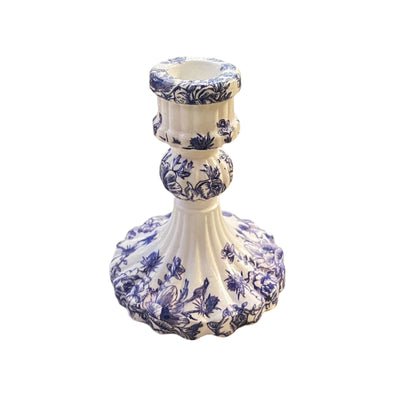 Antique Blue Flower Candle Holder