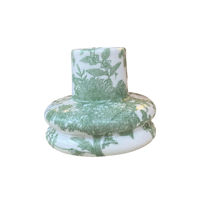 Green Flower Candle Holder