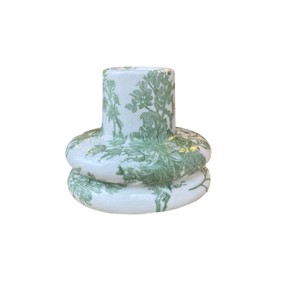 Green Flower Candle Holder