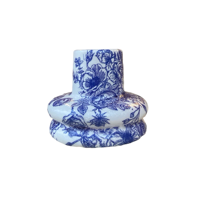 Blue Flower Candle Holder