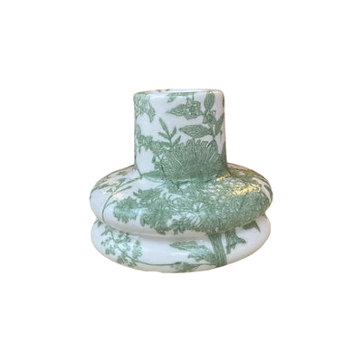 Green Flower Candle Holder