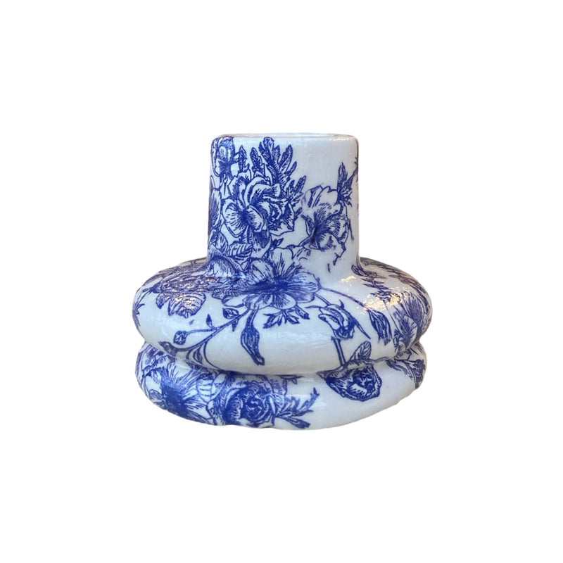 Blue Flower Candle Holder