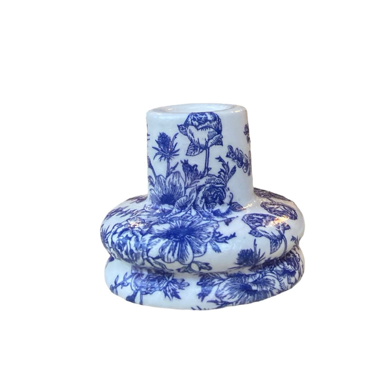 Blue Flower Candle Holder