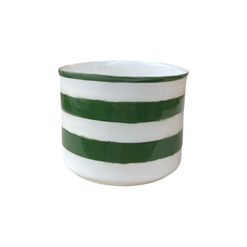 Green Striped Straight Short Cup