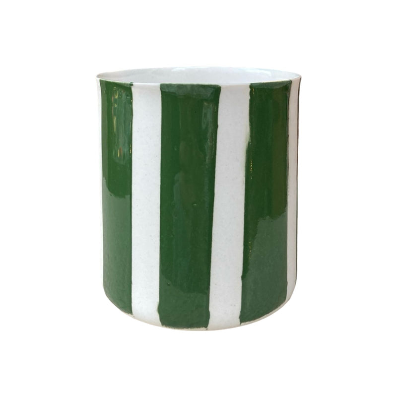 Green Striped Straight Cup