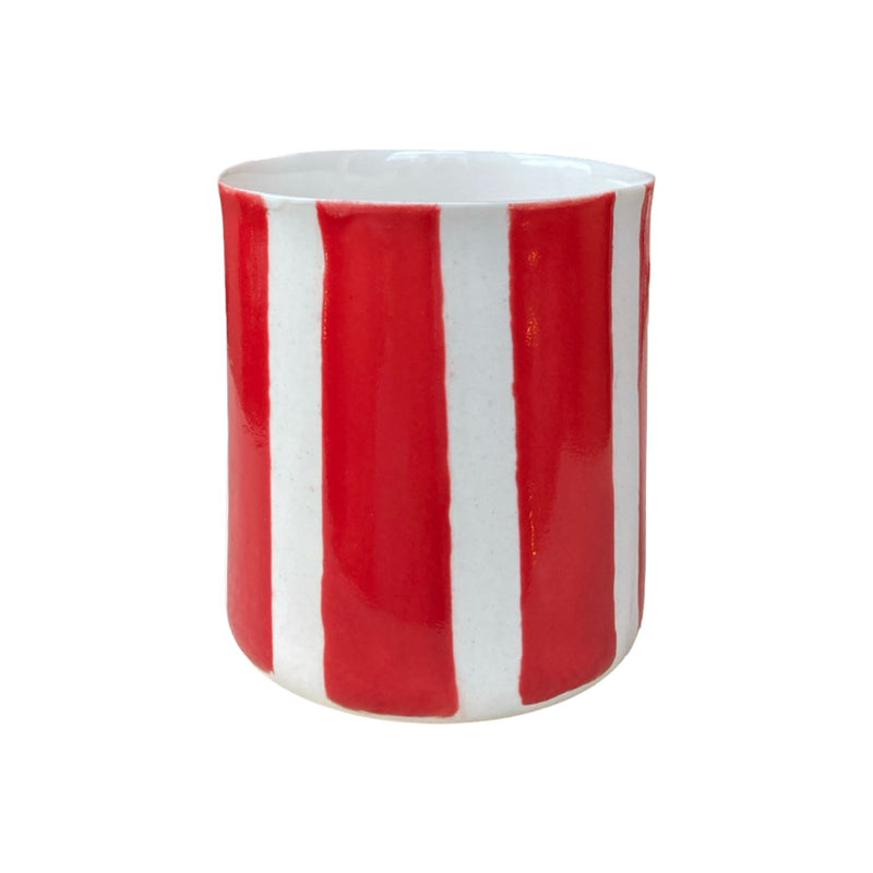 Red Striped Straight Cup