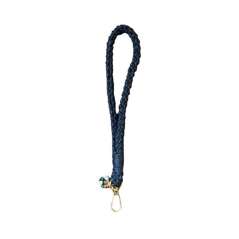 Knitted Keychain Dark Blue