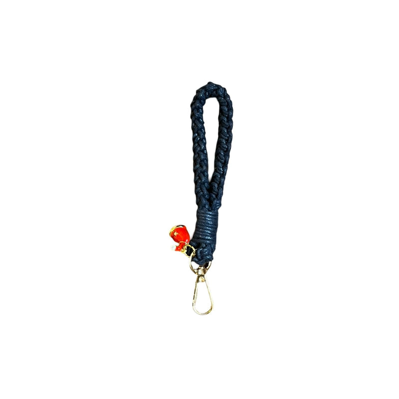 Knitted Keychain Dark Blue