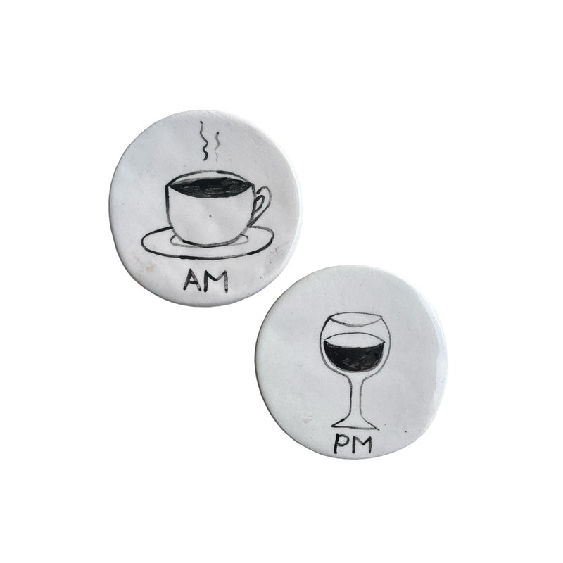 AM PM Coaster Set