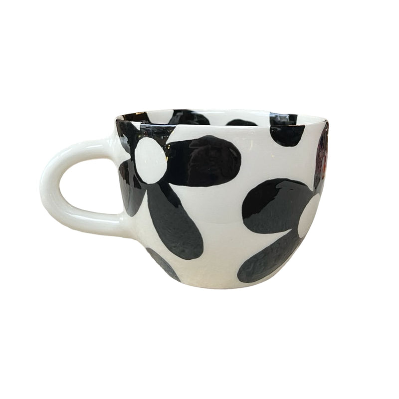 Black Flower Mug