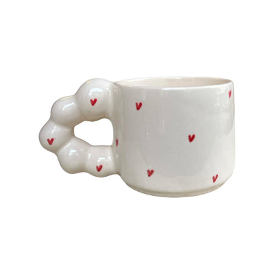 Tiny Heart Beaded Handle Mug