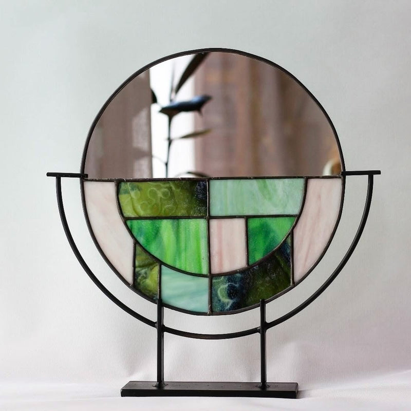 Grasshopper Stained Glass Mirror