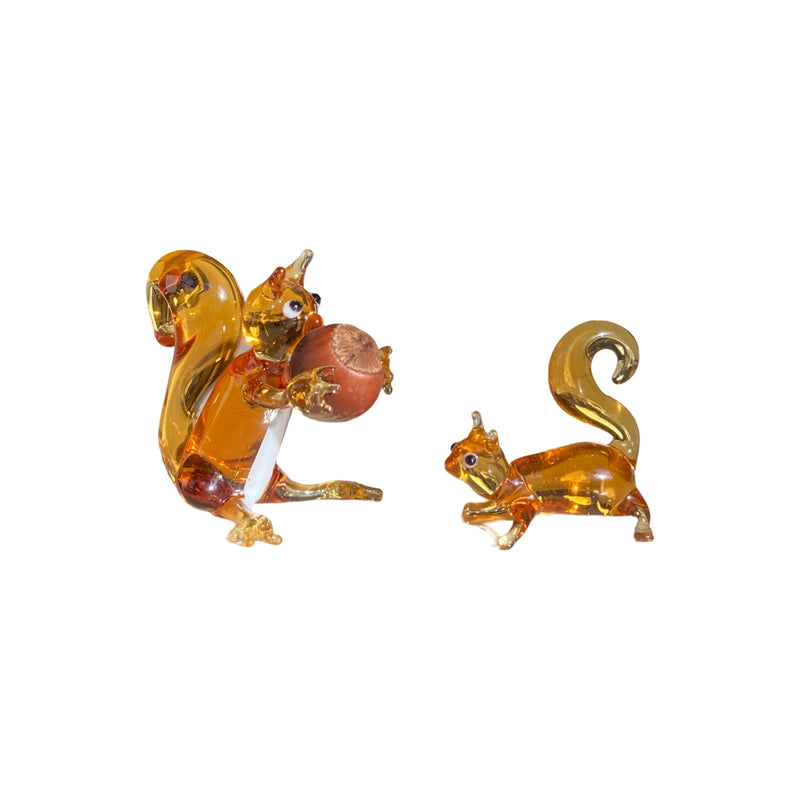 Squirrel Family Glass Figurine Set