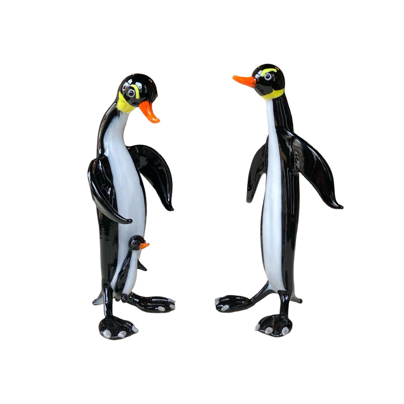 Penguin Family Decorative Glass Figurine Set of 2