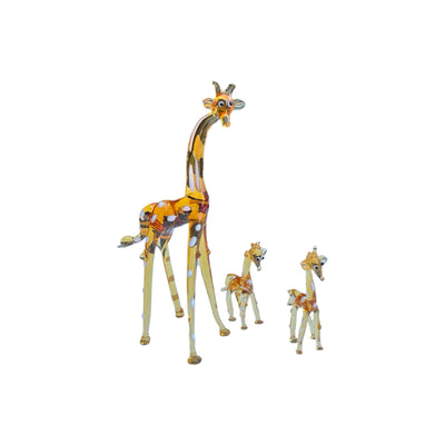 Giraffe Family Decorative Glass Figurine Set of 3