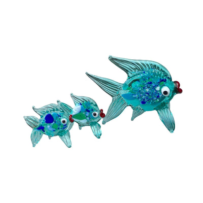 Marbling Fish Glass Figurine Set of 3