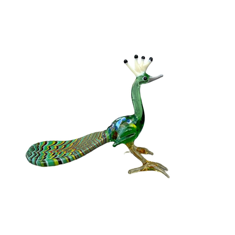 Color Gradient Peacock Handmade Murano Glass Figurine