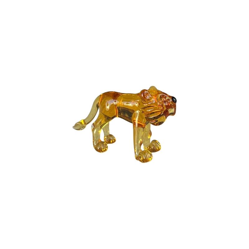 Miniature Lion Handmade Glass Figurine