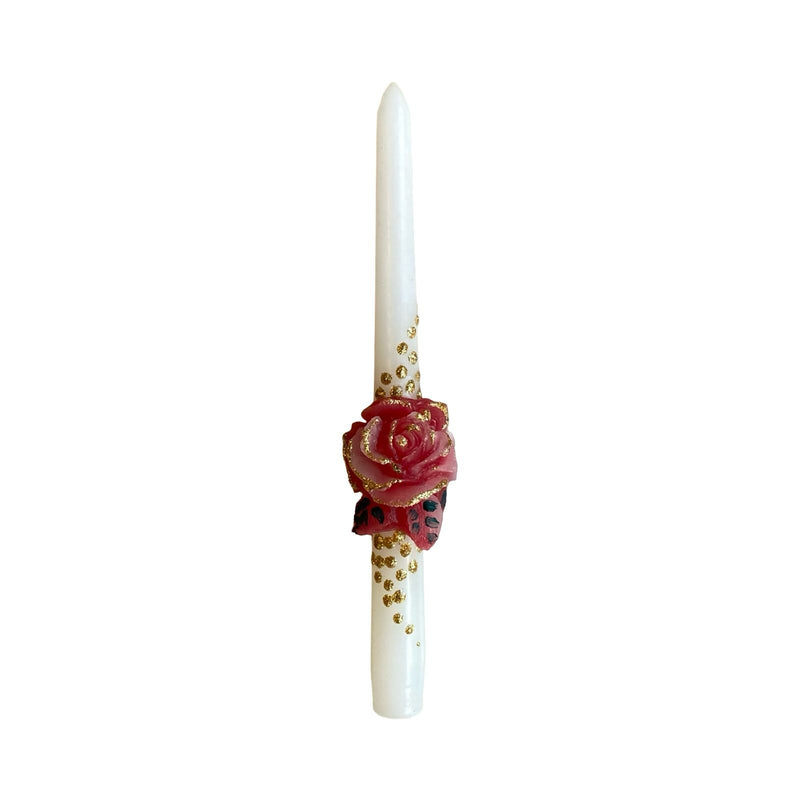 Hand Painted Candlestick Candle-Embossed