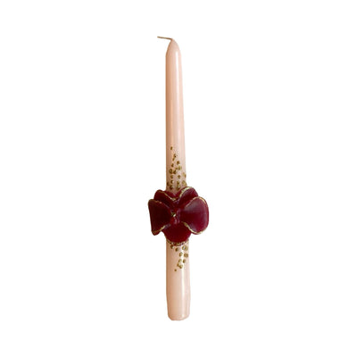 Hand Painted Candlestick Candle-Embossed