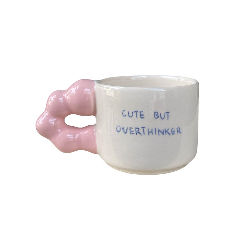 Cute But Overthinker Beaded Handle Mug