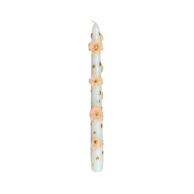 Hand Painted Candlestick Candle-Embossed