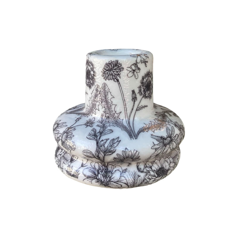Black Flowers Candle Holder