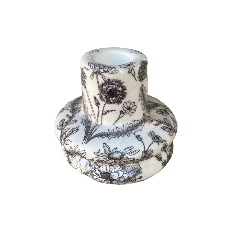 Black Flowers Candle Holder