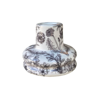 Black Flowers Candle Holder