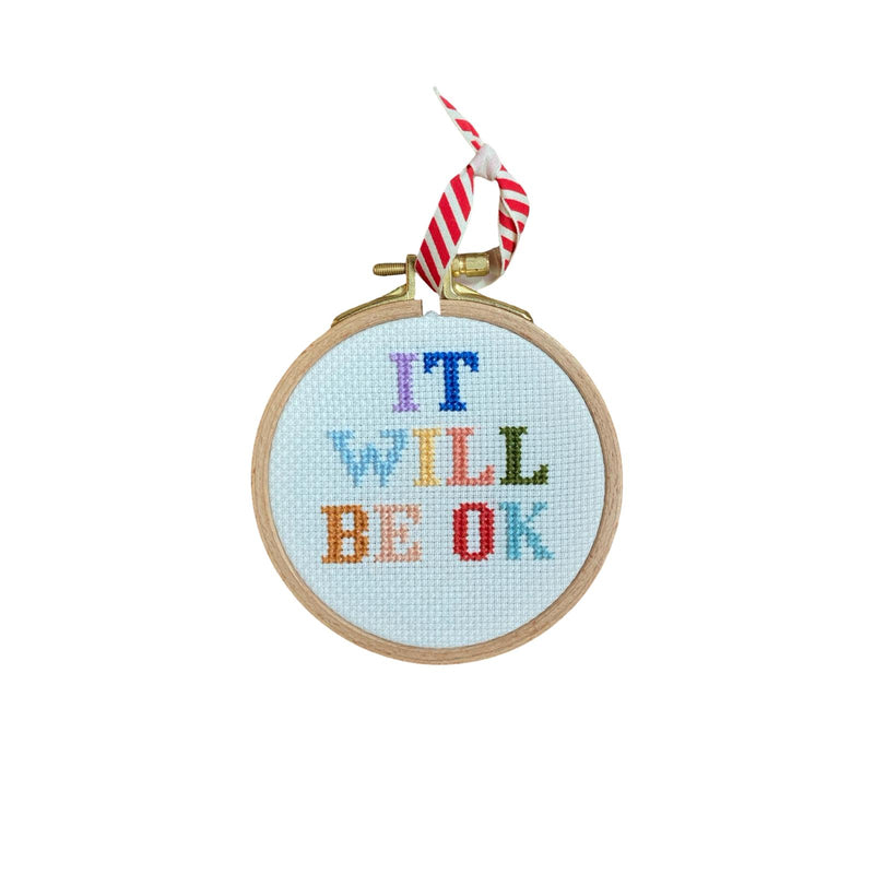 It Will Be Okay Cross Stitch Hoop Art